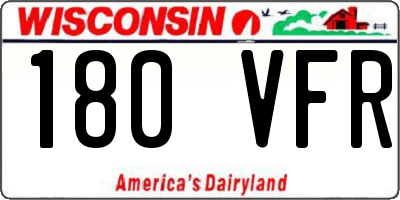 WI license plate 180VFR