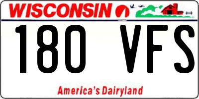 WI license plate 180VFS
