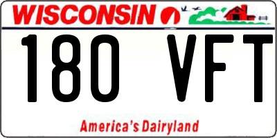 WI license plate 180VFT