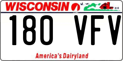 WI license plate 180VFV
