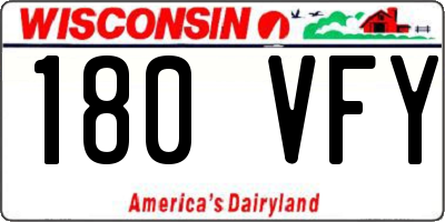 WI license plate 180VFY