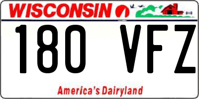 WI license plate 180VFZ