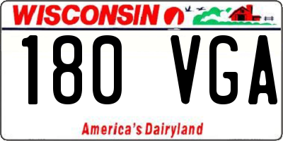 WI license plate 180VGA