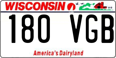 WI license plate 180VGB