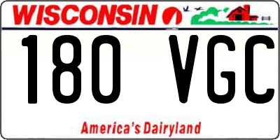 WI license plate 180VGC