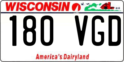 WI license plate 180VGD