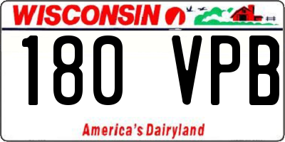 WI license plate 180VPB