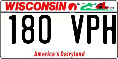 WI license plate 180VPH