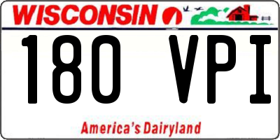 WI license plate 180VPI