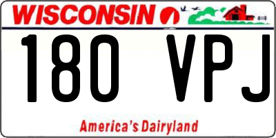 WI license plate 180VPJ