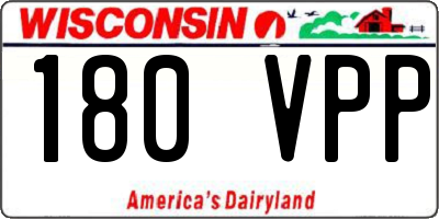 WI license plate 180VPP