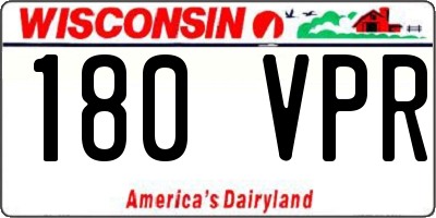WI license plate 180VPR