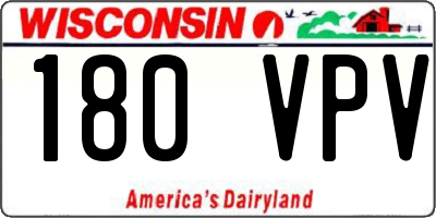 WI license plate 180VPV