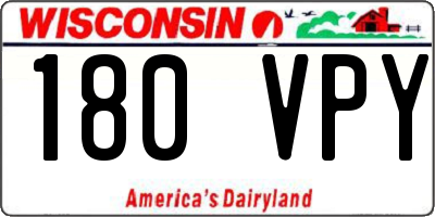 WI license plate 180VPY