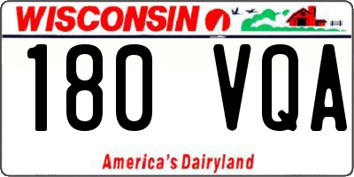 WI license plate 180VQA