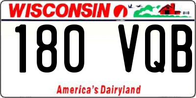 WI license plate 180VQB