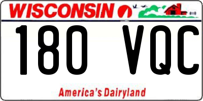 WI license plate 180VQC