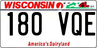 WI license plate 180VQE