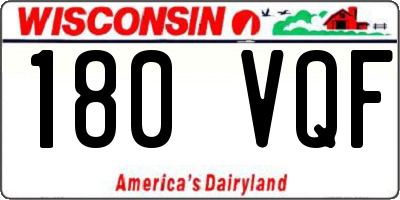 WI license plate 180VQF