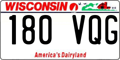 WI license plate 180VQG