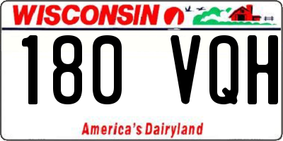 WI license plate 180VQH