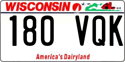 WI license plate 180VQK