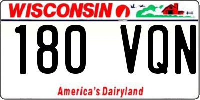 WI license plate 180VQN