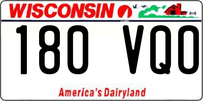 WI license plate 180VQO