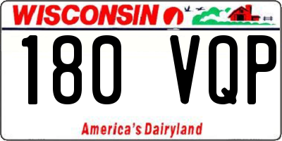 WI license plate 180VQP