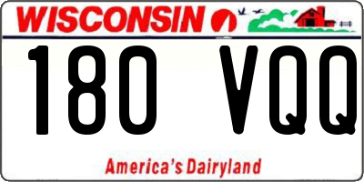 WI license plate 180VQQ