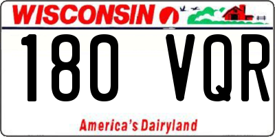 WI license plate 180VQR