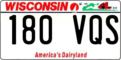 WI license plate 180VQS