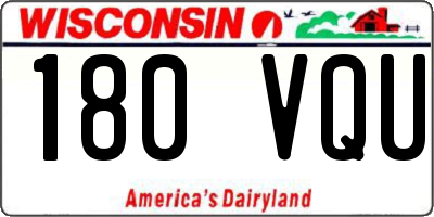 WI license plate 180VQU