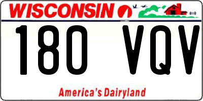 WI license plate 180VQV