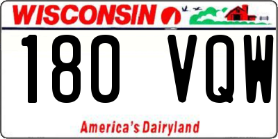 WI license plate 180VQW