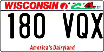 WI license plate 180VQX