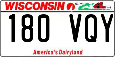 WI license plate 180VQY