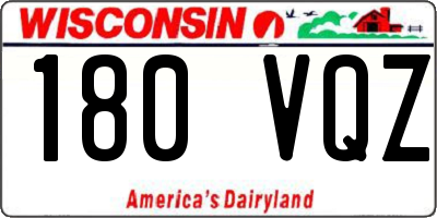 WI license plate 180VQZ