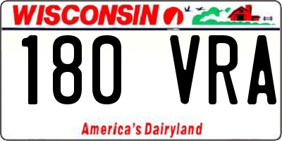 WI license plate 180VRA