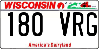 WI license plate 180VRG