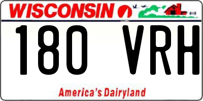 WI license plate 180VRH