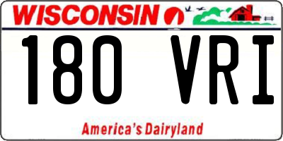 WI license plate 180VRI