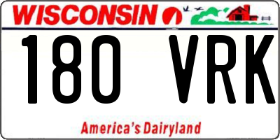 WI license plate 180VRK