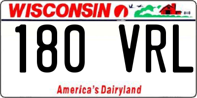 WI license plate 180VRL