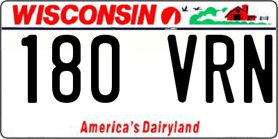 WI license plate 180VRN