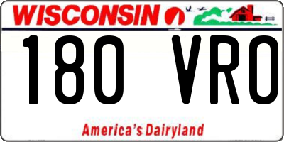WI license plate 180VRO