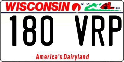 WI license plate 180VRP