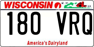 WI license plate 180VRQ