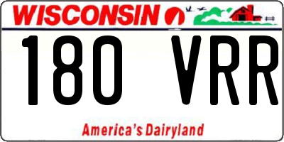WI license plate 180VRR
