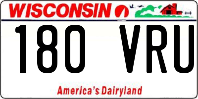 WI license plate 180VRU